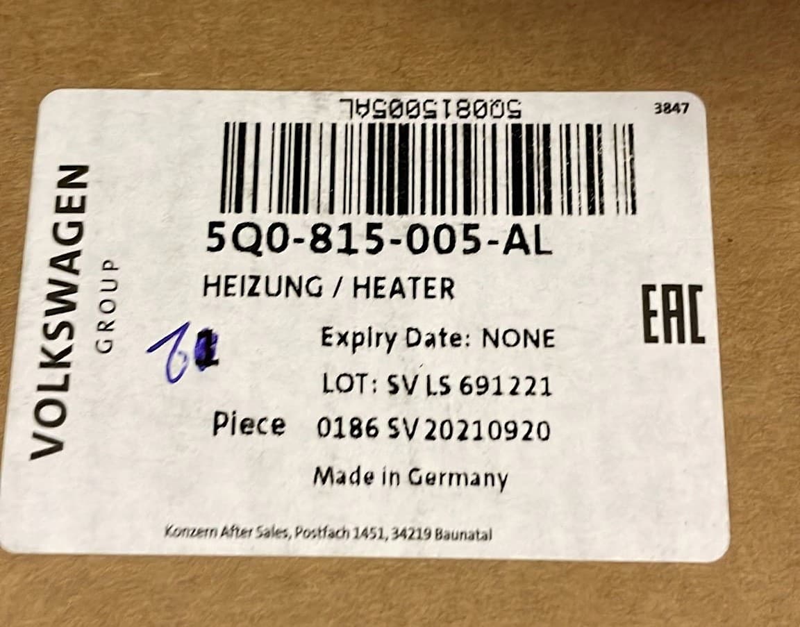 Calefactor Webasto VW Golf Vii 5Q0815005AL TTevo Gasolina nuevo 5