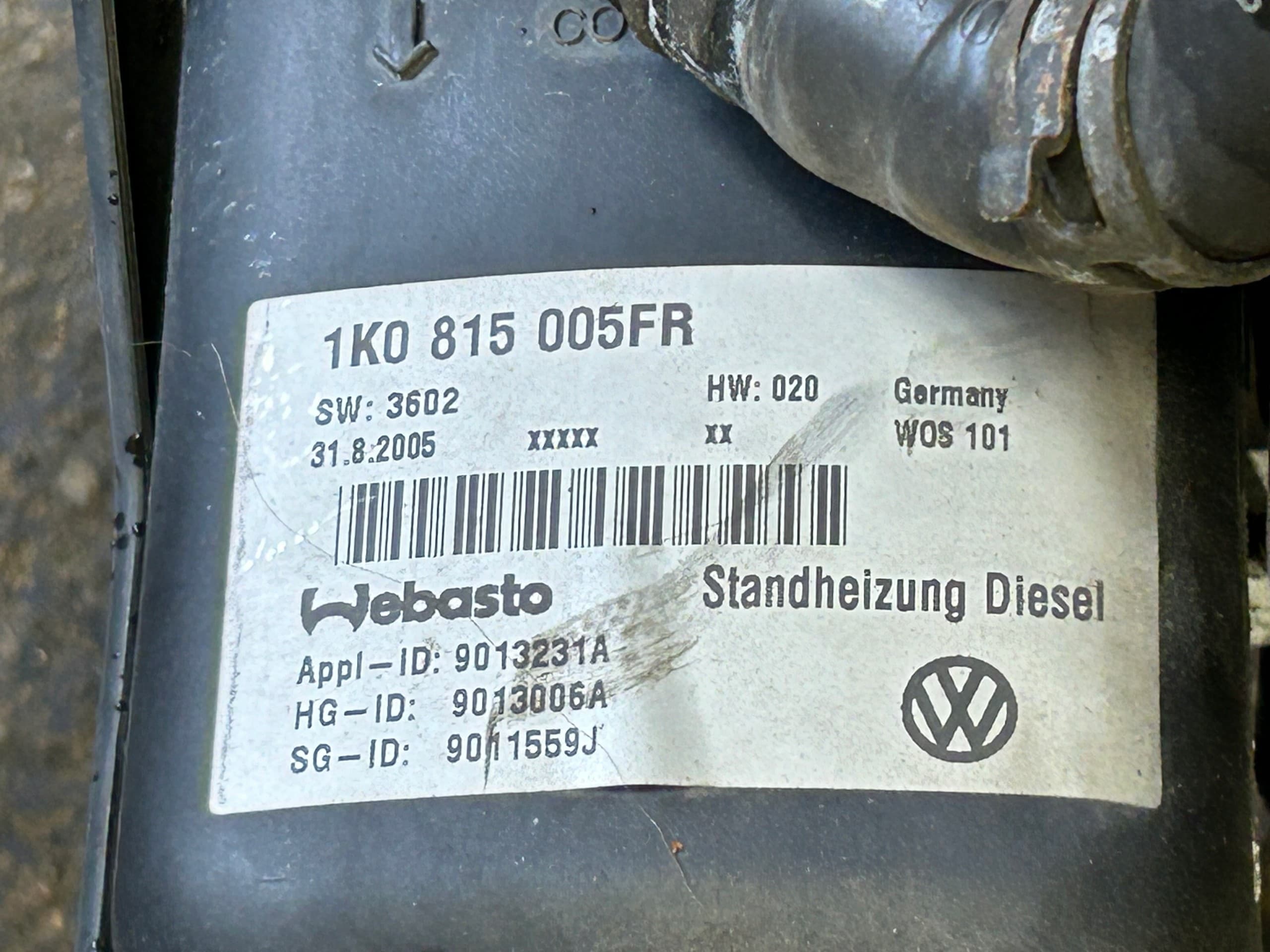 Calefactor Webasto VW Touran 1.9 2.0 TDI 1K0815005FR usado 4