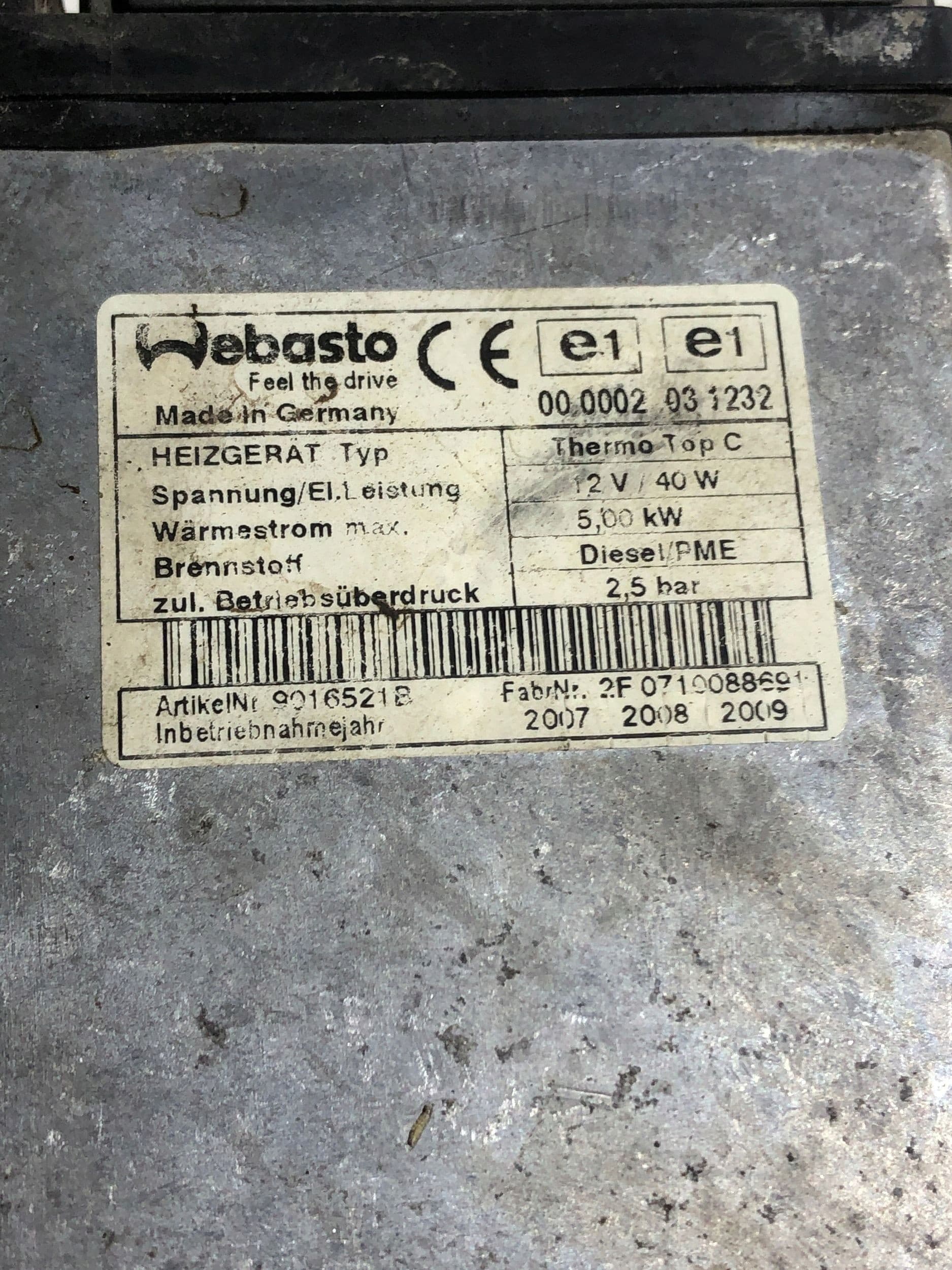 Calefactor auxiliar Audi Q7 4L 2007 (Webasto) 4L0265105J usado 7