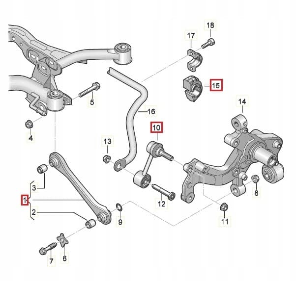 Lemforder 1K0505323N Brazo de suspensión trasero nuevo 3