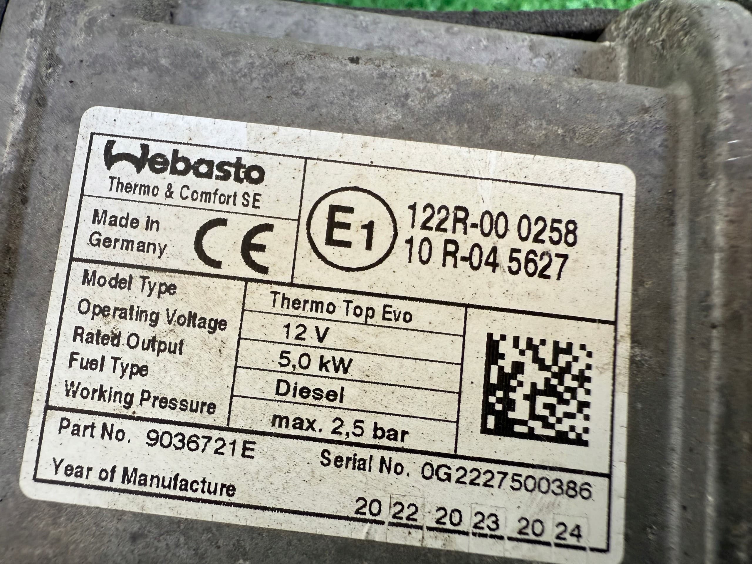 Webasto BMW 3 G20 G21 4 G22 G23 Diesel 9036721 usado 2