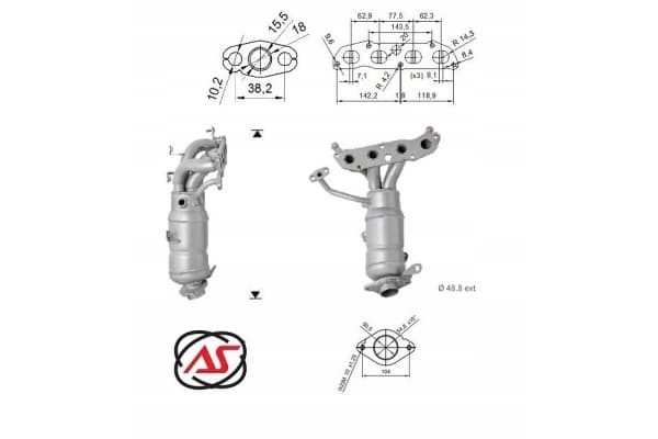 Catalizador AS 95125 para Daihatsu y Toyota nuevo 2