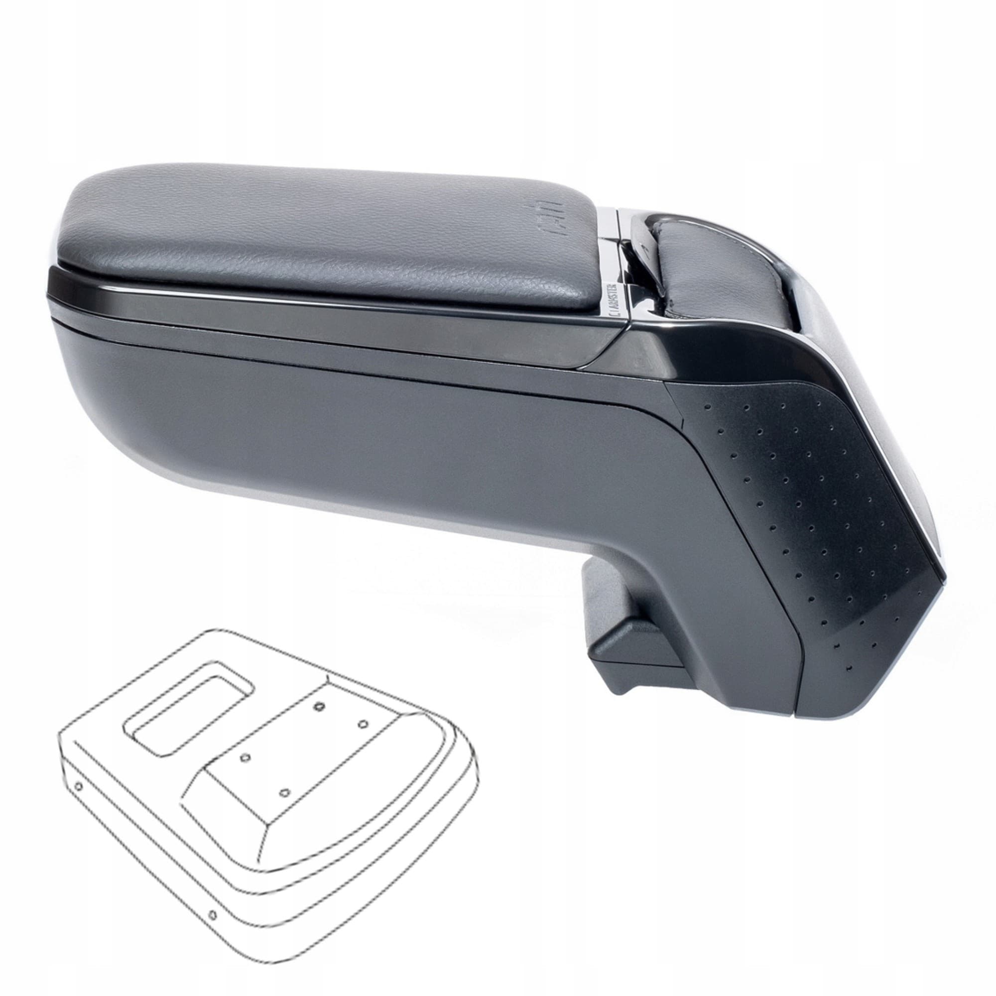Reposabrazos con adaptador para VW Caddy, 2020-, ARM2-Negro nuevo