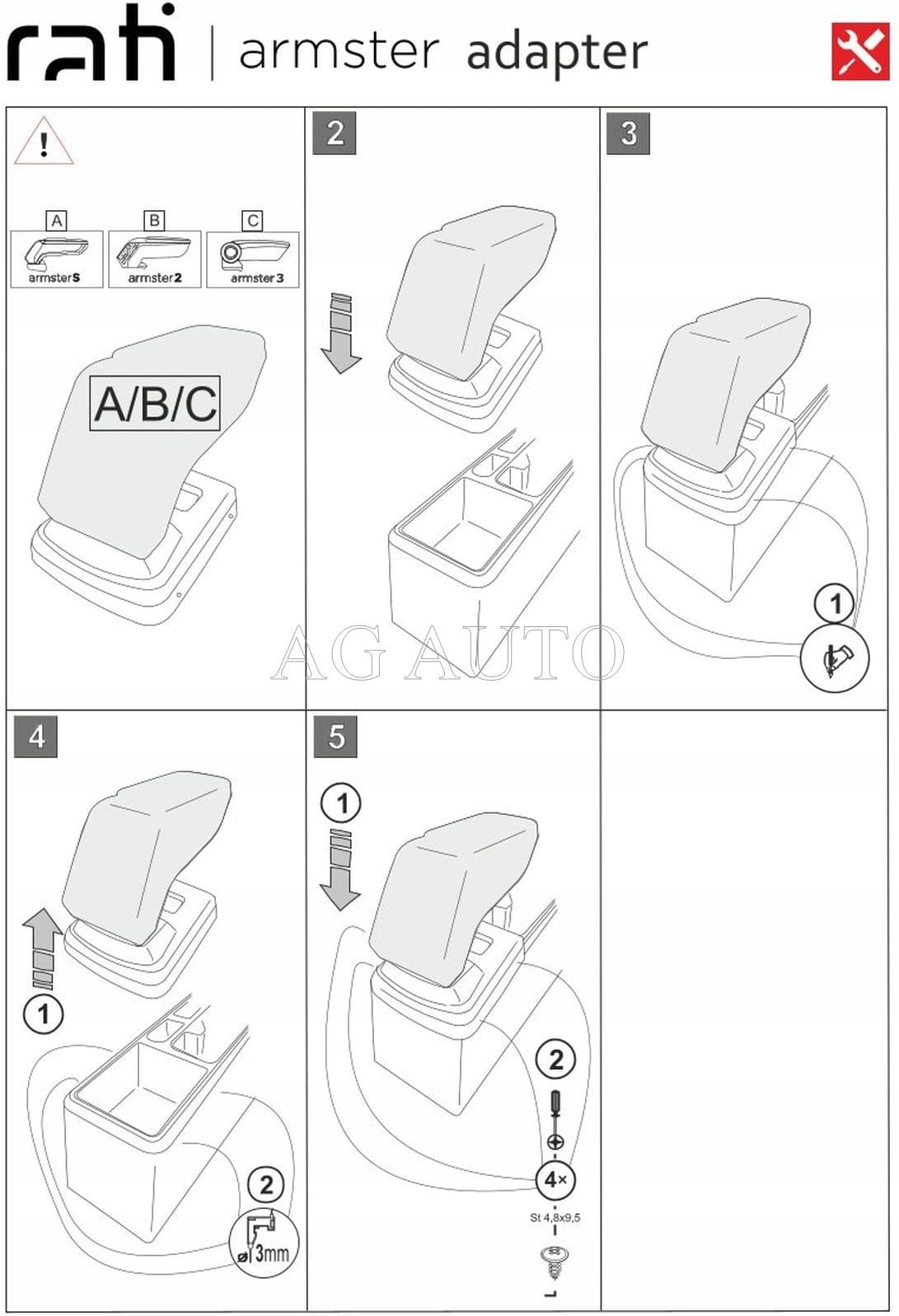 Reposabrazos con adaptador para VW Caddy, 2020-, ARM2-Negro nuevo 7