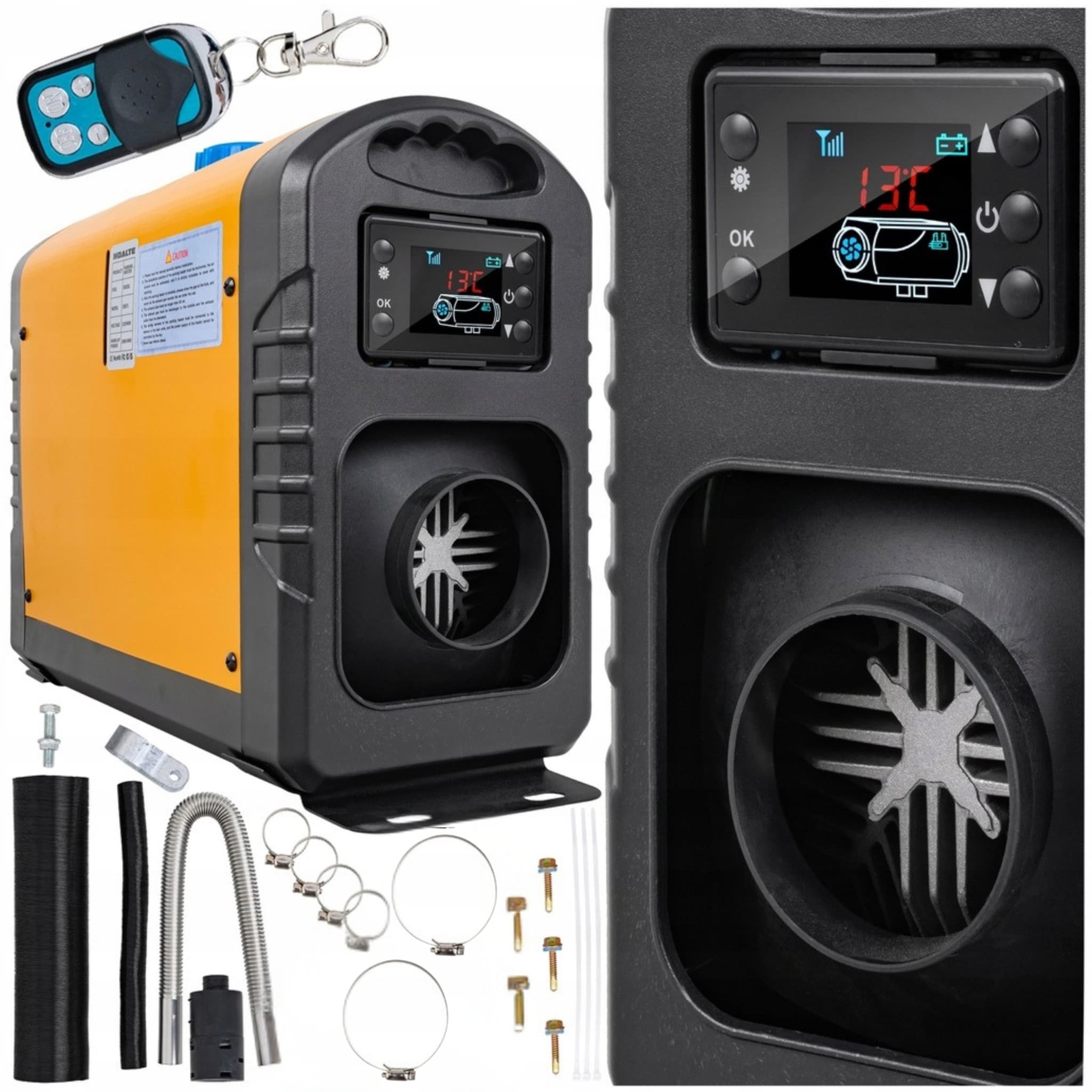 Calefactor estacionario diésel 12V 1kW-5kW - Amarillo/Negro usado