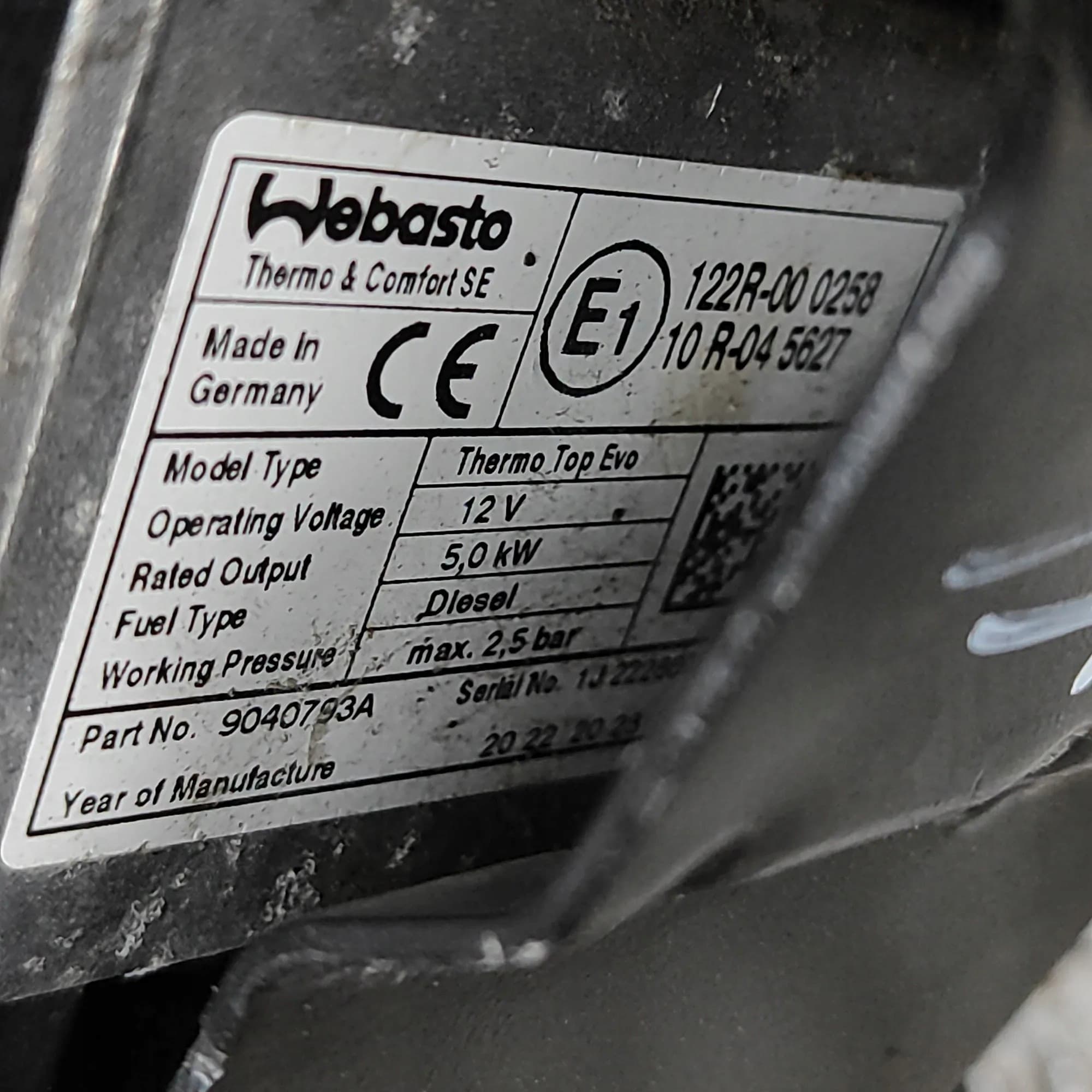 Webasto VW Caddy V (Sbb, Sbj) 9042766A 2.0L 90kW 2022 usado 6