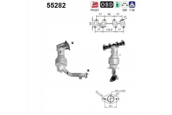 Catalizador AS 55282 para Fiat Punto Euro 3 nuevo