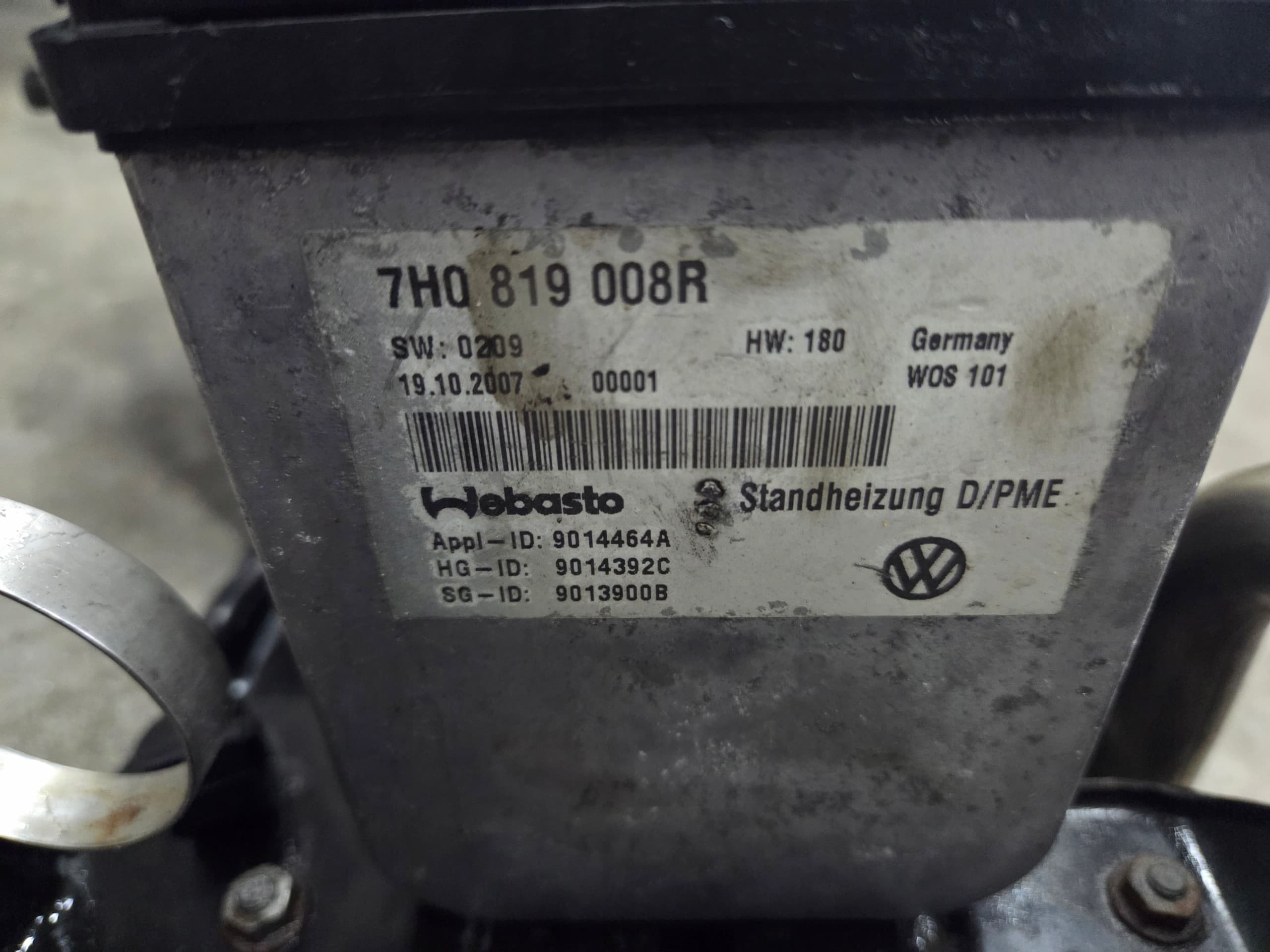 Calefactor Auxiliar Webasto VW T5 7H0819008R usado 3