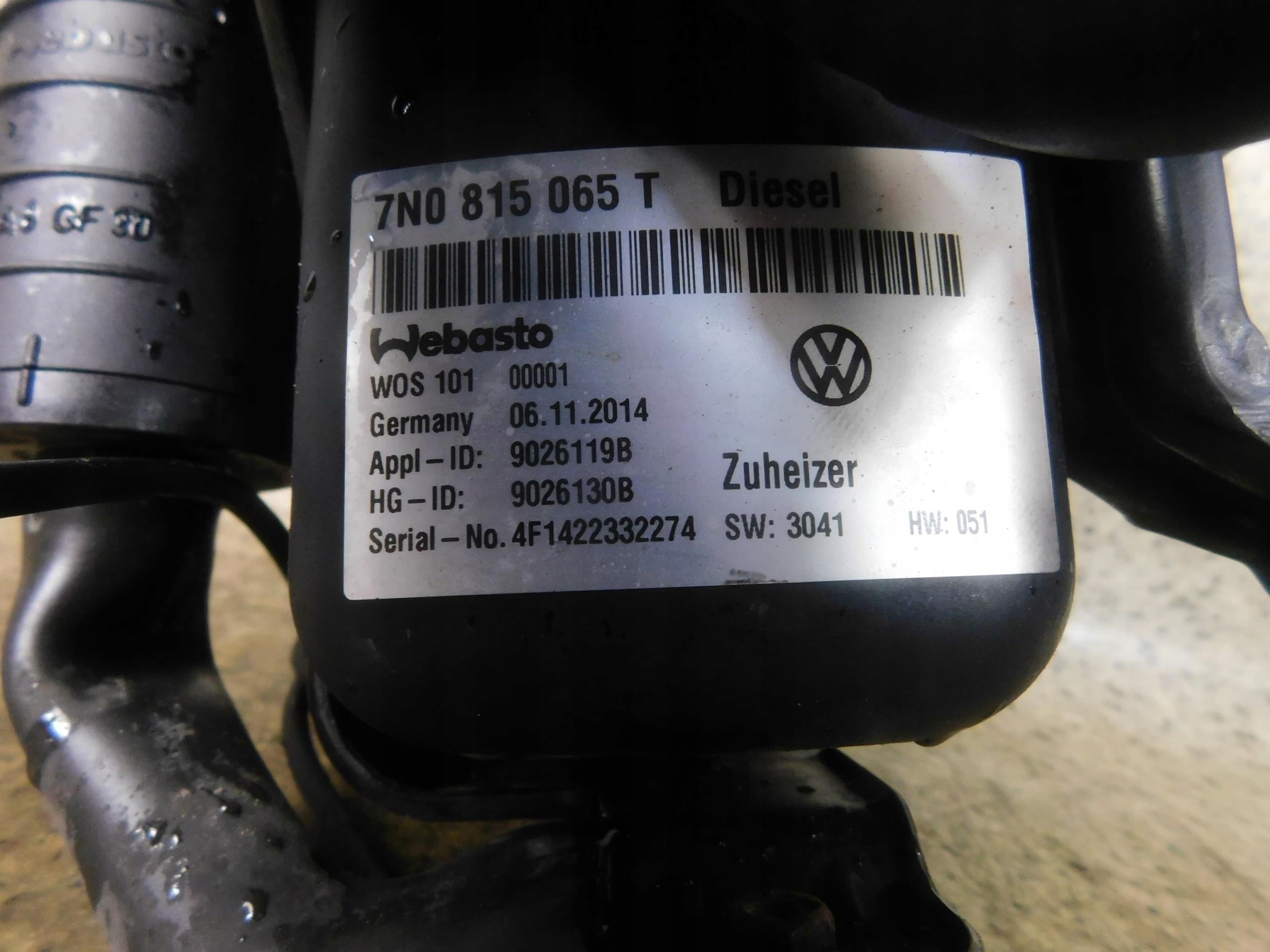 7N0815065T Thermo Top Vevo Webasto VW Sharan II 2010-2022 usado 3