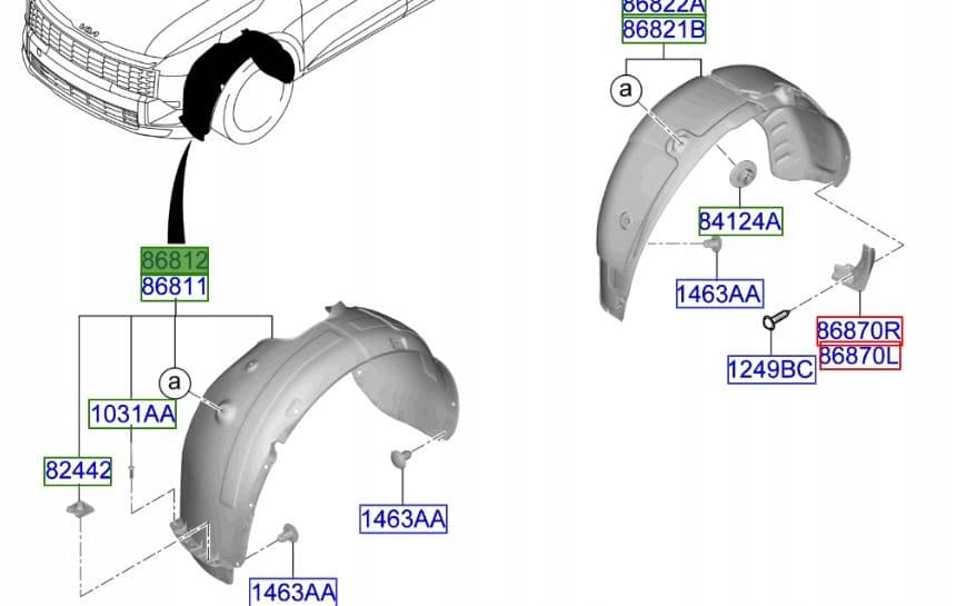 Arco de Rueda Delantero Derecho Kia Sportage 2025 - nuevo