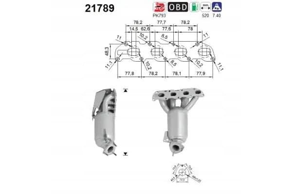 Catalizador AS 21789 para Chevrolet y Opel nuevo 2