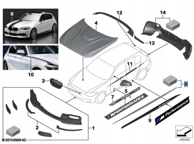 Umbral M Performance original BMW lado derecho nuevo 2