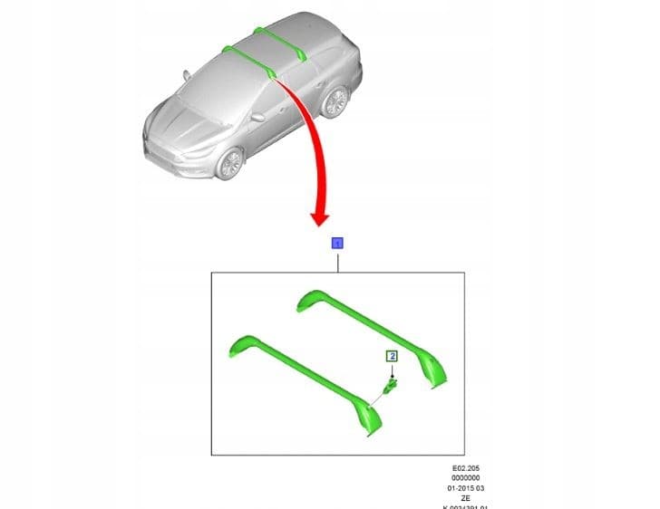 Barras de portaequipajes para Ford Focus 2014 - 2019 nuevo