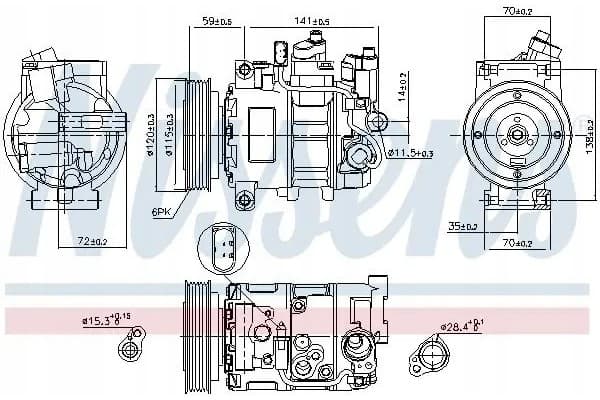 Compresor de aire acondicionado Nissens 89111 nuevo 5