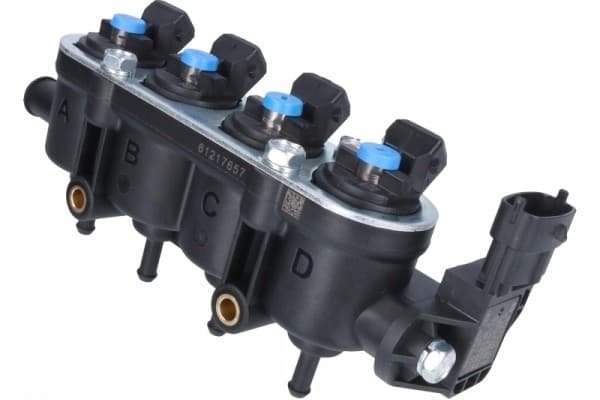 Riel inyector Med Landi Renzo azul con sensor usado 3