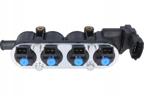 Riel inyector Med Landi Renzo azul con sensor usado 5
