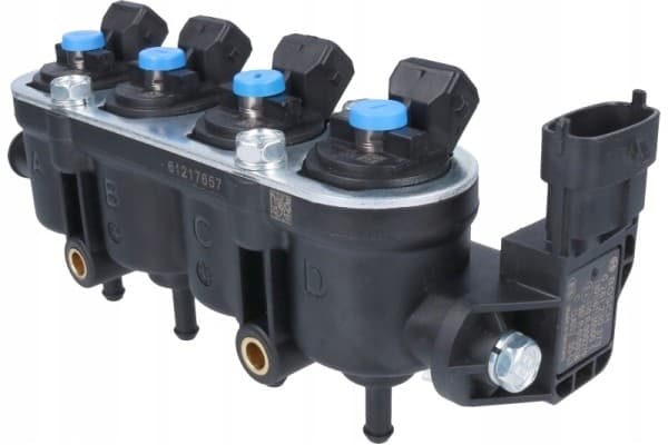 Riel inyector Med Landi Renzo azul con sensor usado 9