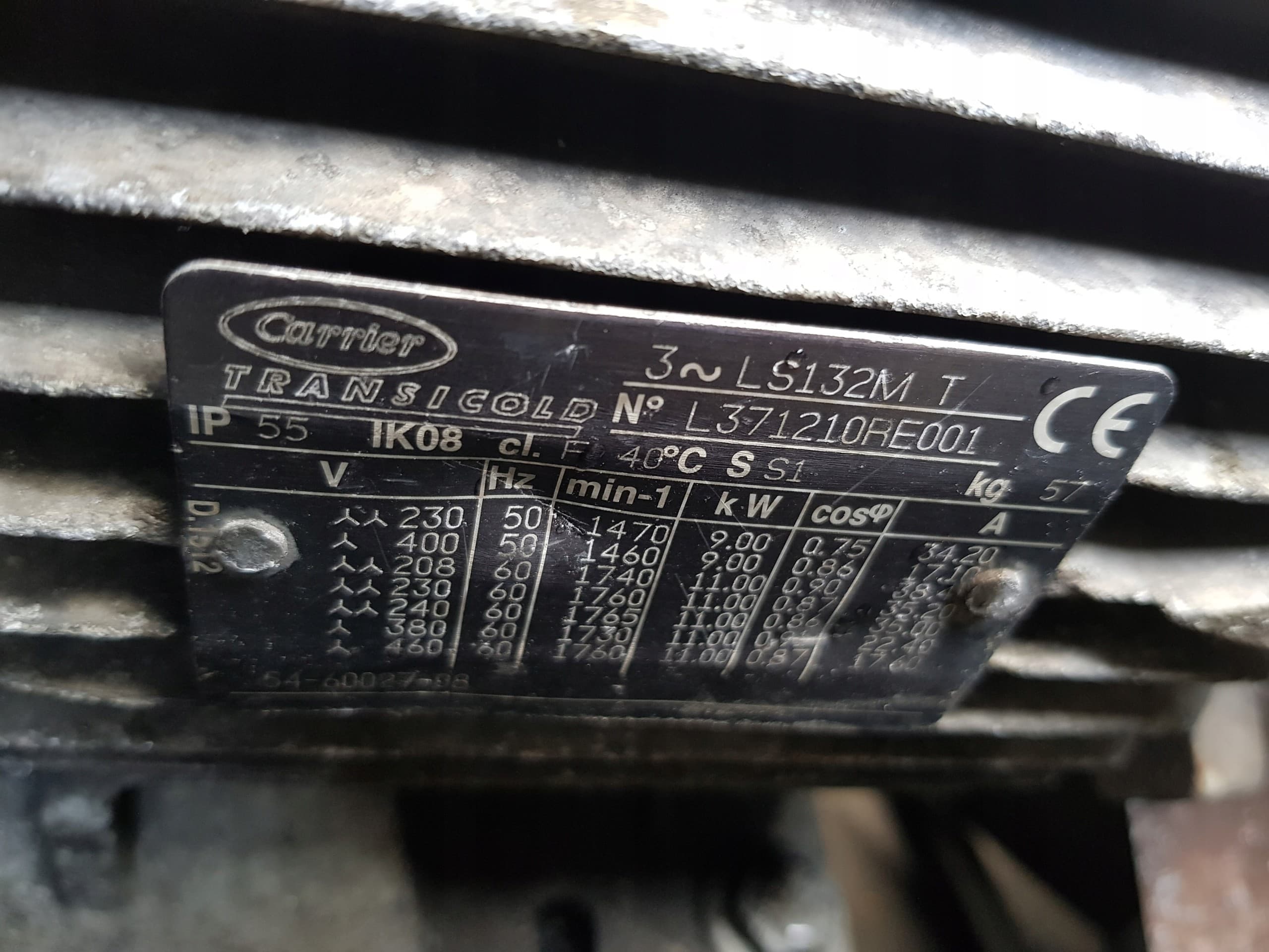 Motor Eléctrico 11kW Carrier Supra 850 usado 2