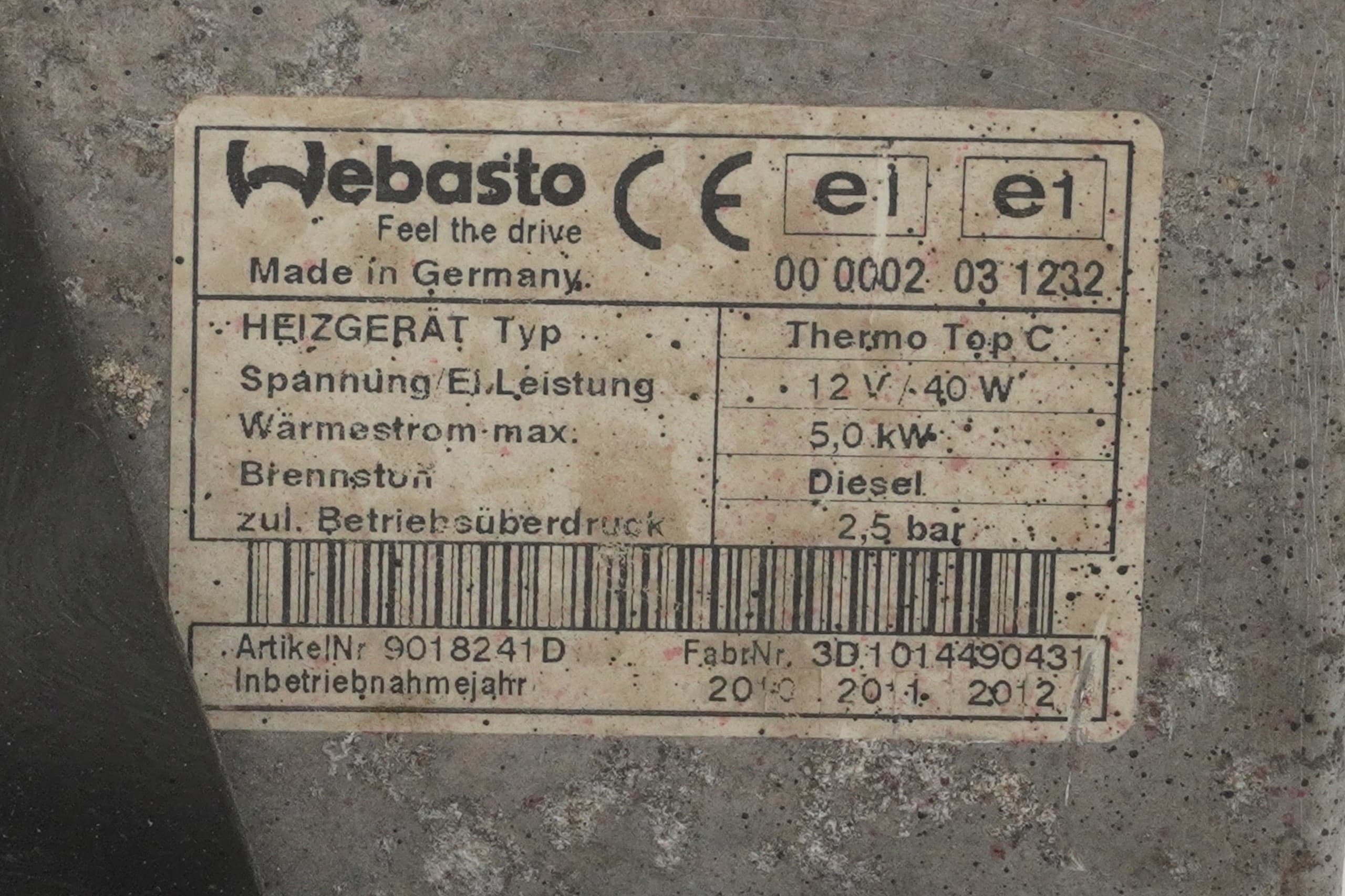 Calefactor estacionario Webasto VW T5 7E0819008C 9018241D usado 9