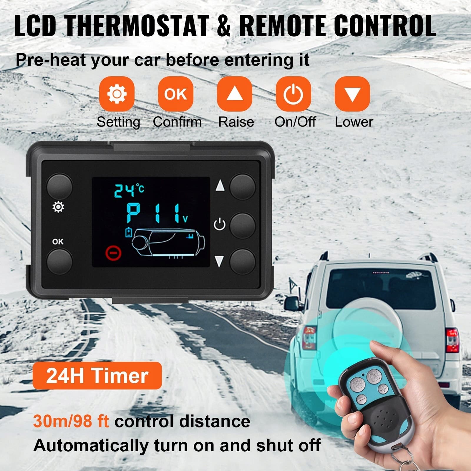 Calefactor estacionario Vevor 5KW diésel con pantalla Lcd nuevo 5