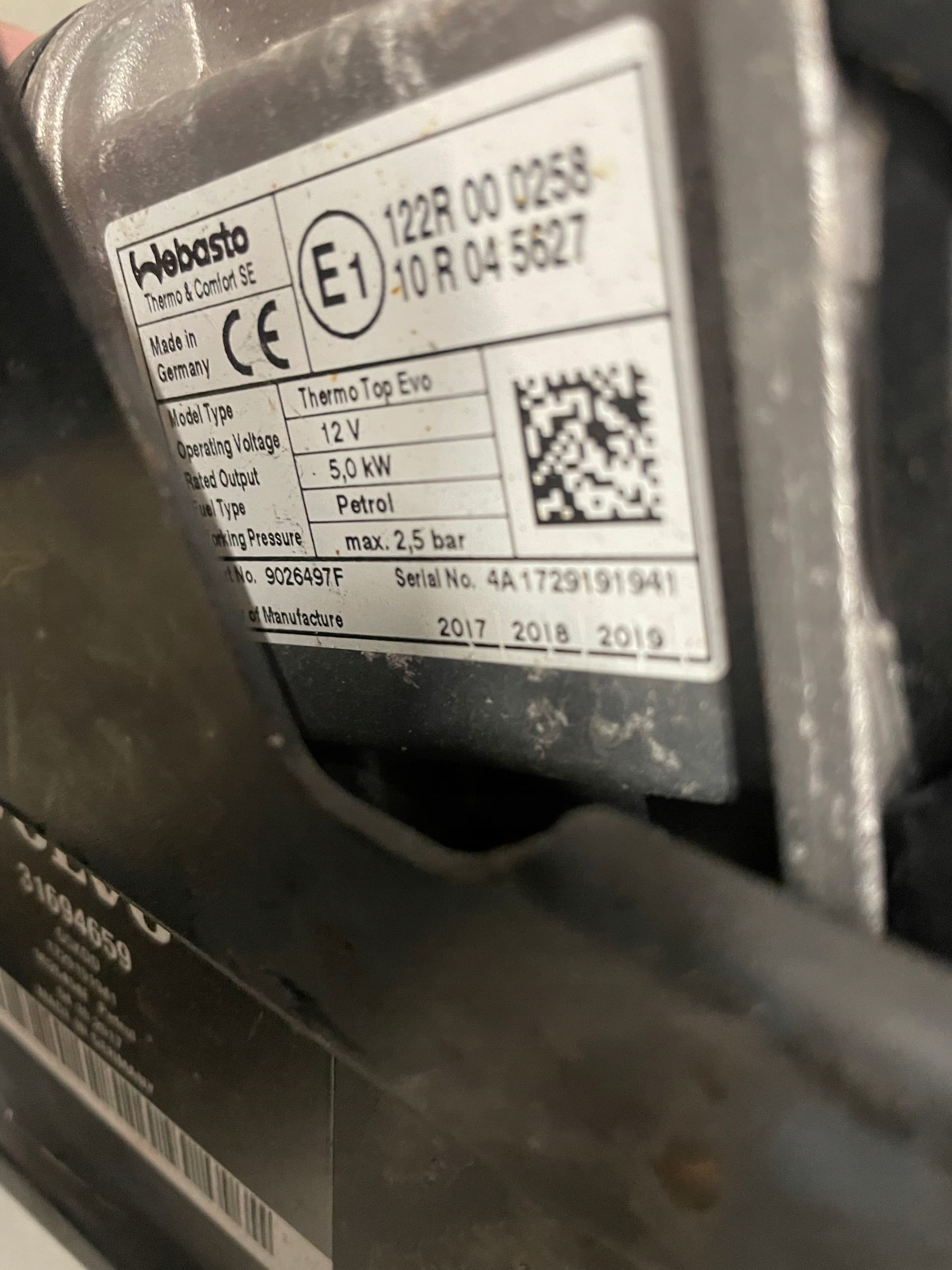 Webasto Volvo 9026497F usado 2