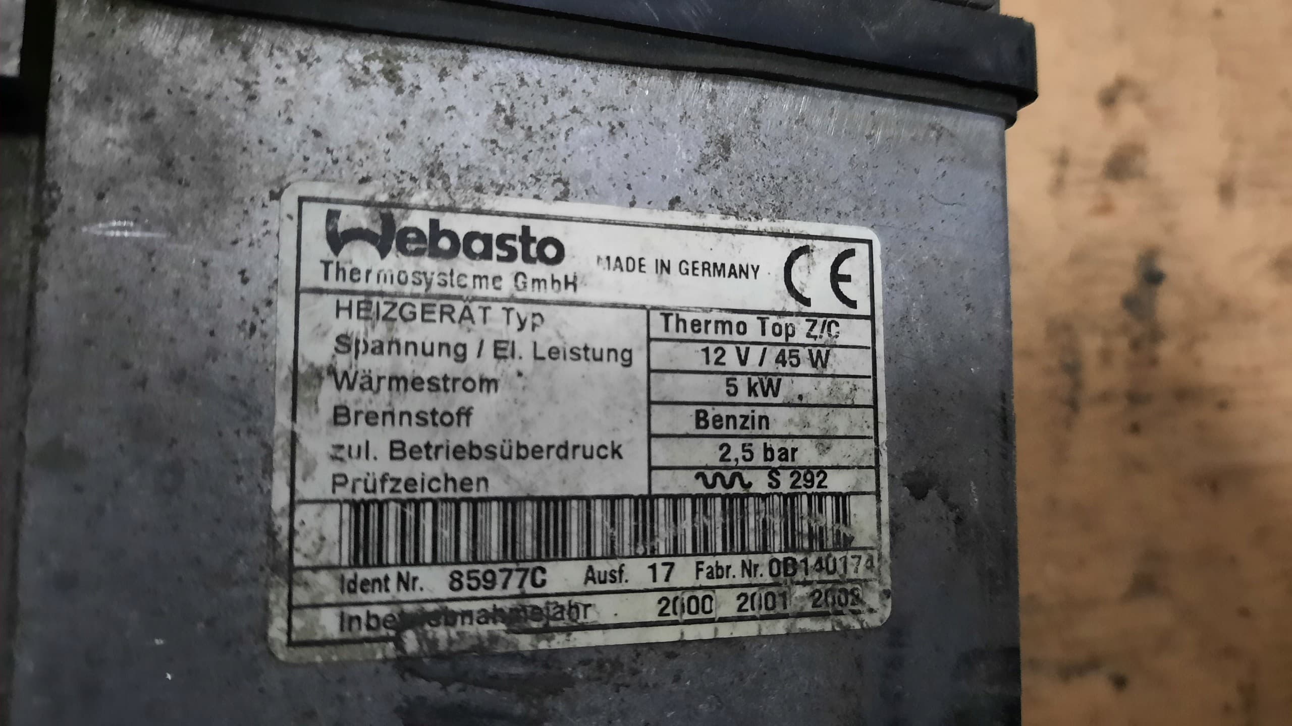 Webasto 85977C usado 5