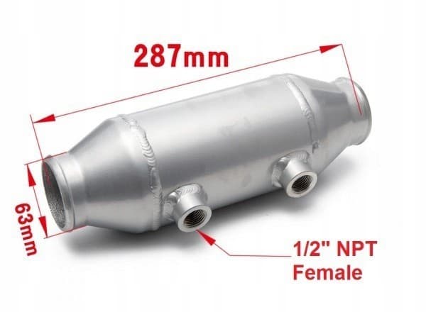 Intercooler de Agua Universal 101x152mm, Entrada 63mm nuevo 4