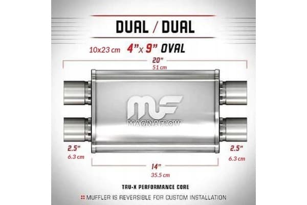 Silenciador MagnaFlow 4x9 dual 2.5 11386 x-pipe nuevo