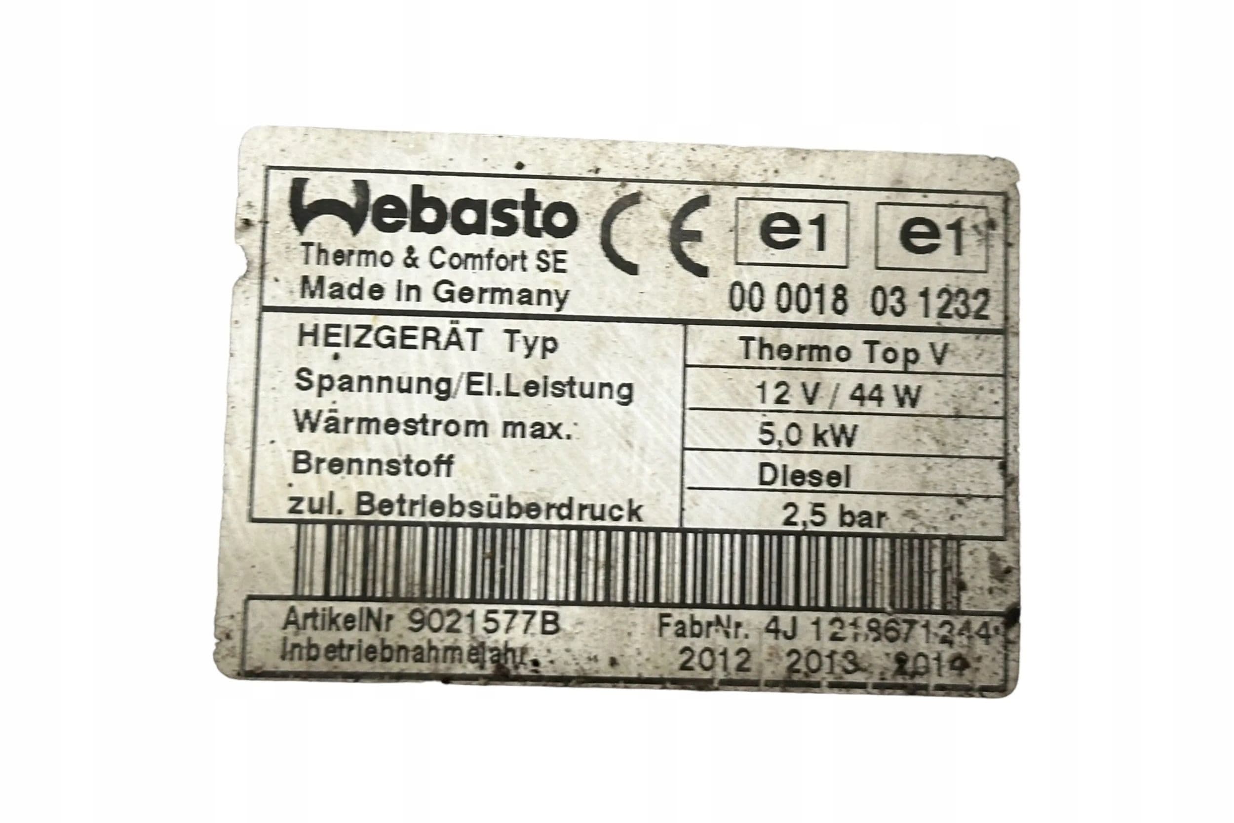 Volkswagen Sharan 1K0815071AH Calefactor Auxiliar Webasto usado 2