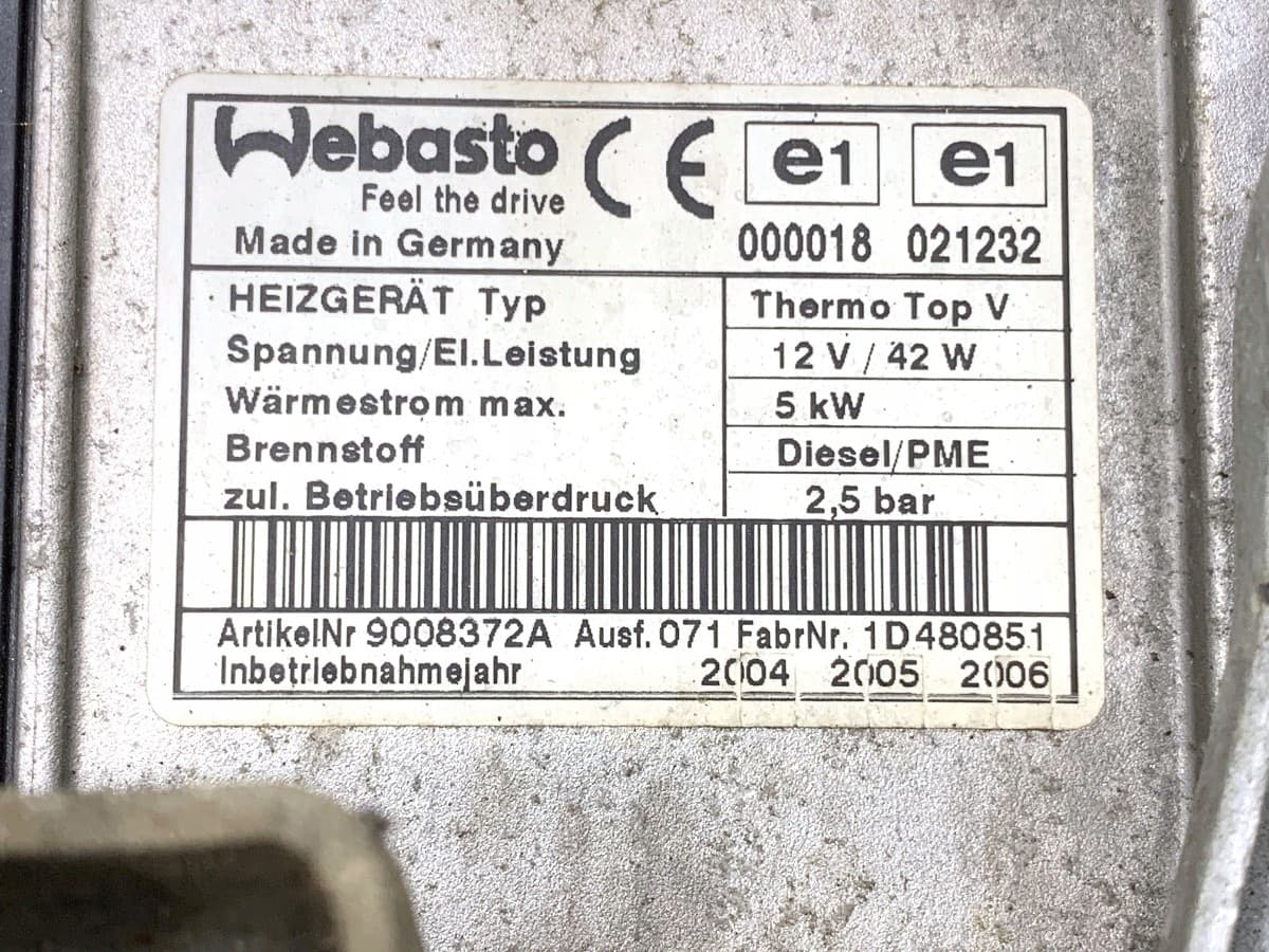 Webasto VW Touran 1K0815065P Hatchback 1.9 03-10 usado 7