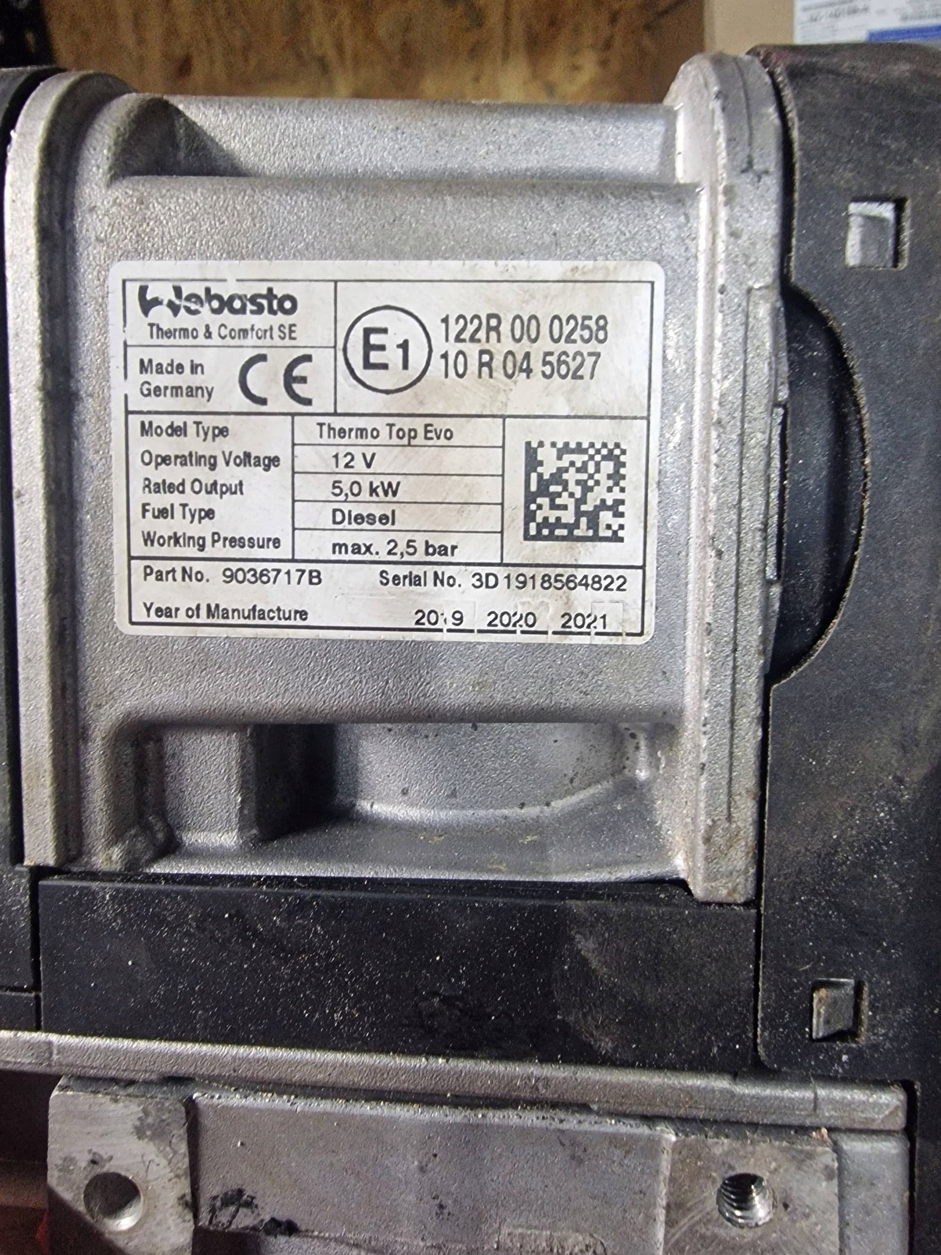 Webasto Thermo Top Evo 5kW usado 11