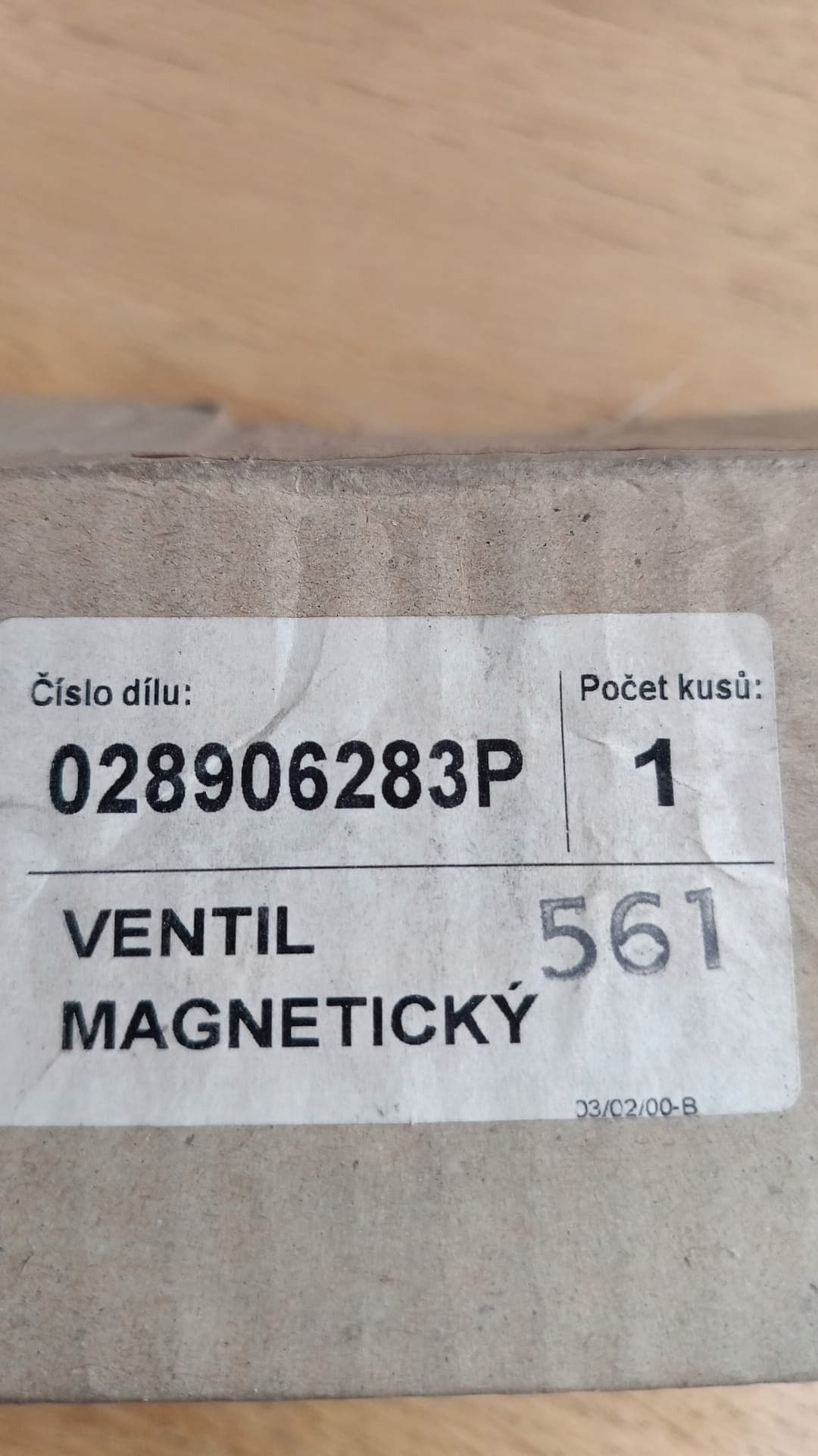 Válvula Solenoide OE 028906283P nuevo 2