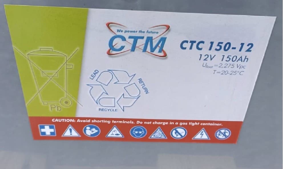 Batería de Gel Ctm Ctc 150-12 12 V 150 Ah nuevo 3
