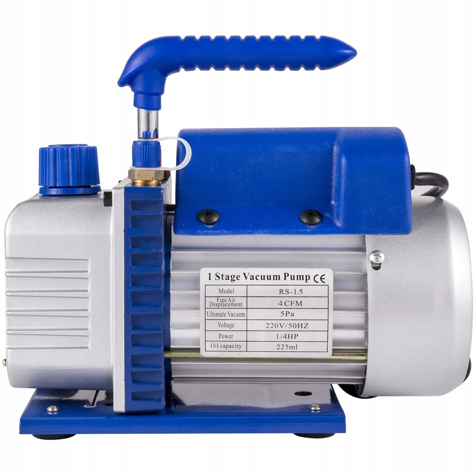 Bomba de vacío 4 Cfm 1/3 HP con manómetro 5PA 1720 Rpm usado 3