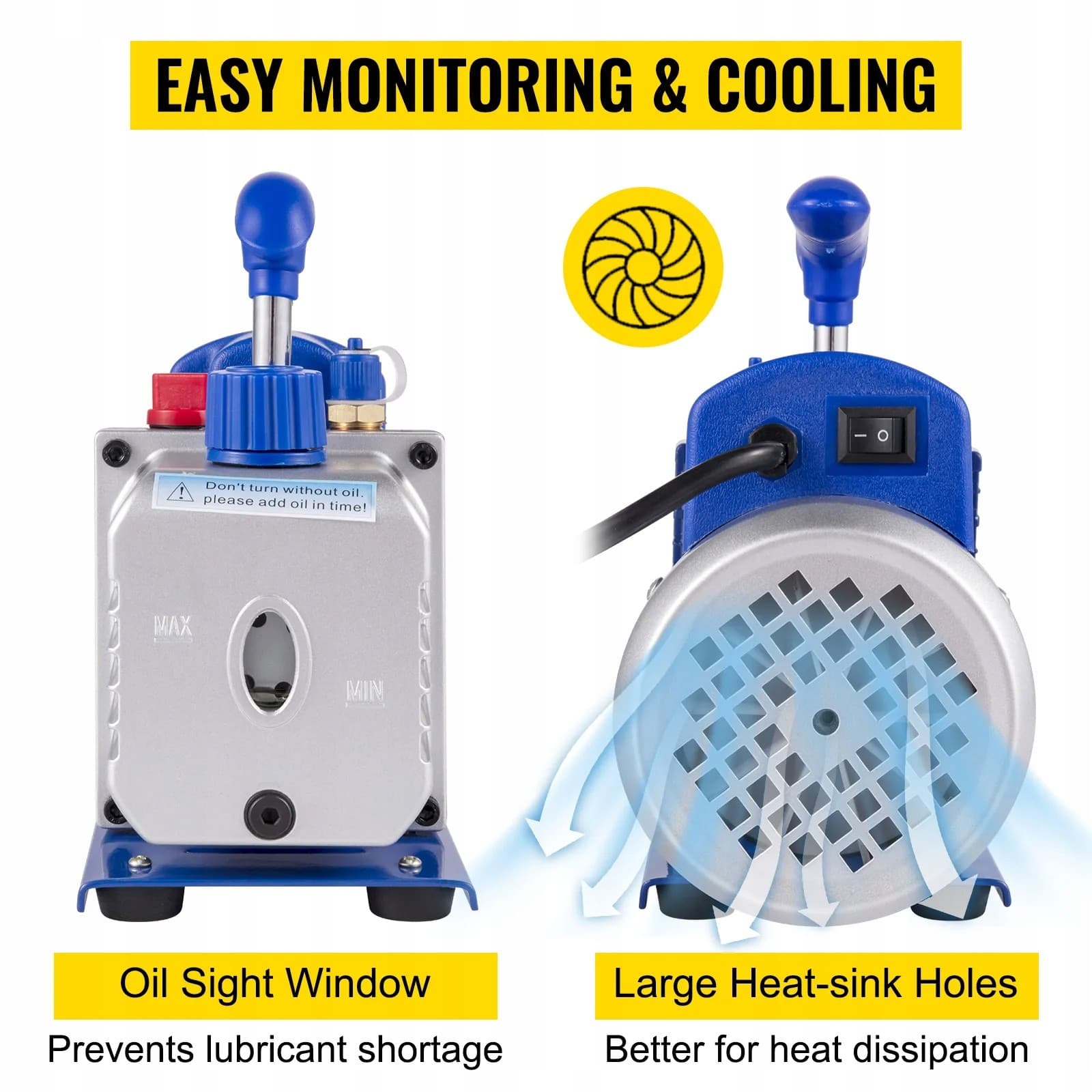Bomba de vacío 4 Cfm 1/3 HP con manómetro 5PA 1720 Rpm usado 10