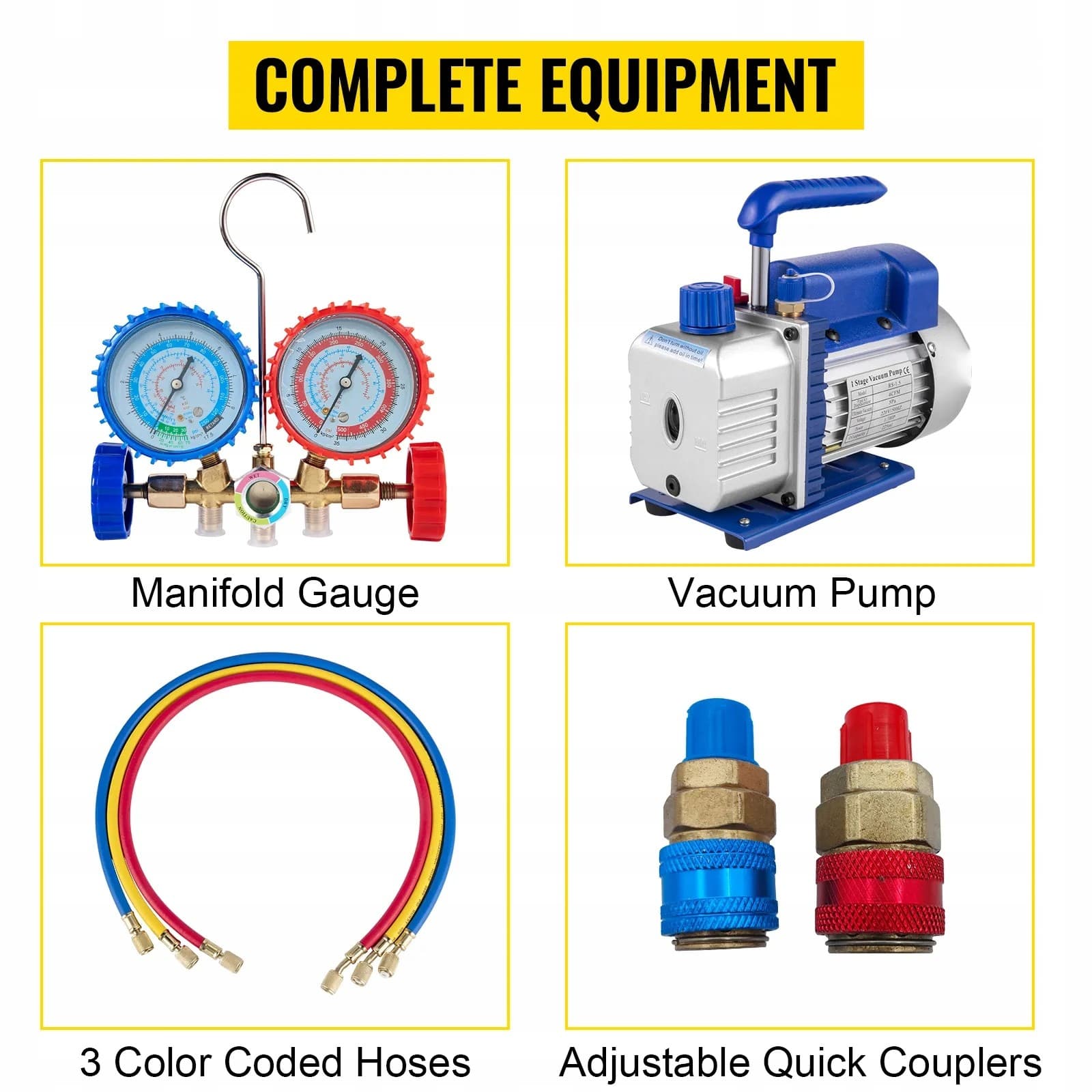 Bomba de vacío 4 Cfm 1/3 HP con manómetro 5PA 1720 Rpm usado 11