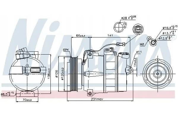 Compresor de aire acondicionado Nissens 89054 usado 5