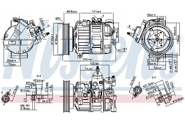 Compresor de aire acondicionado Nissens 89463 nuevo 2