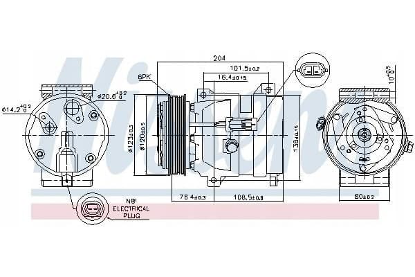 Compresor de aire acondicionado Nissens 89217 nuevo 8