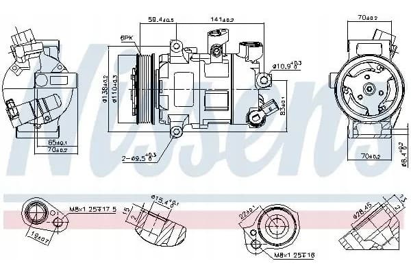 Compresor de Aire Acondicionado Nissens 890607 nuevo 8