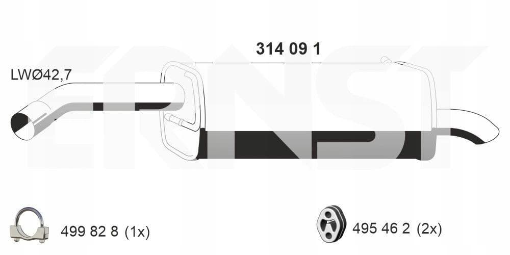 Silenciador final Ernst 314091 nuevo