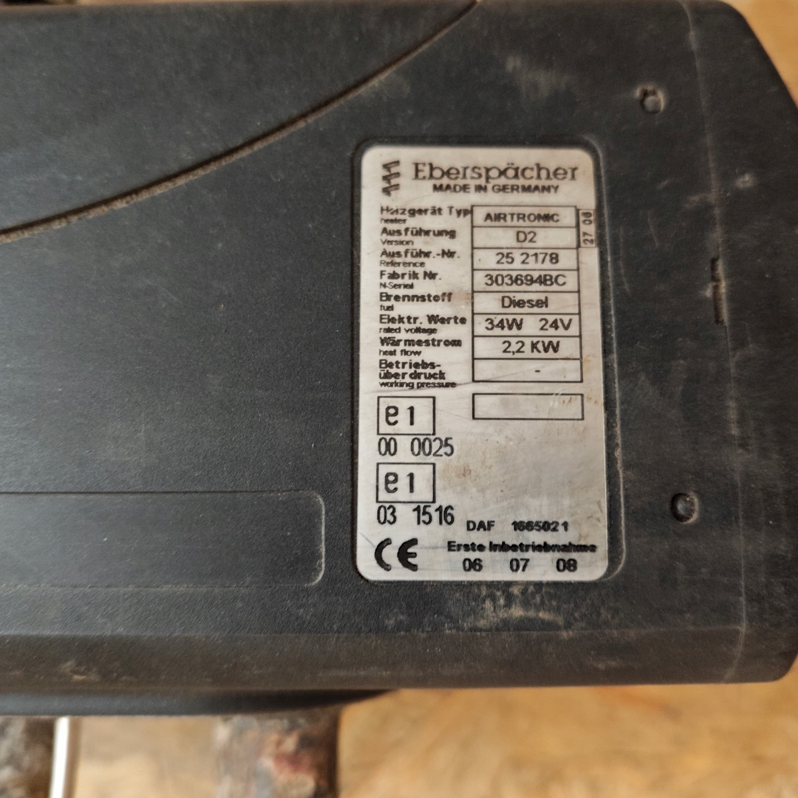 Calefactor estacionario Airtronic D2 Daf CF usado 2