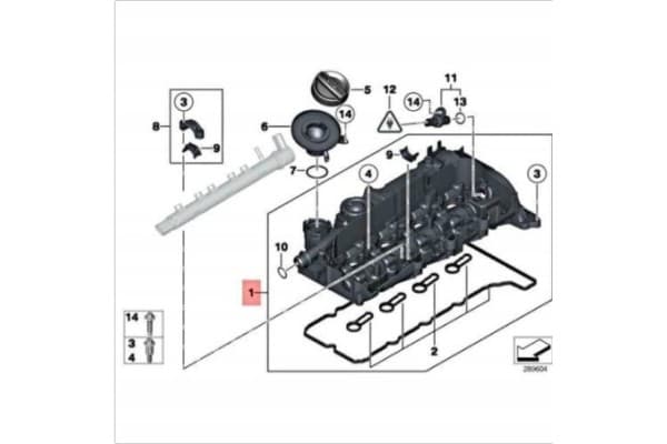 Tapa de válvulas BMW 1 F21 11128589941 nuevo 9