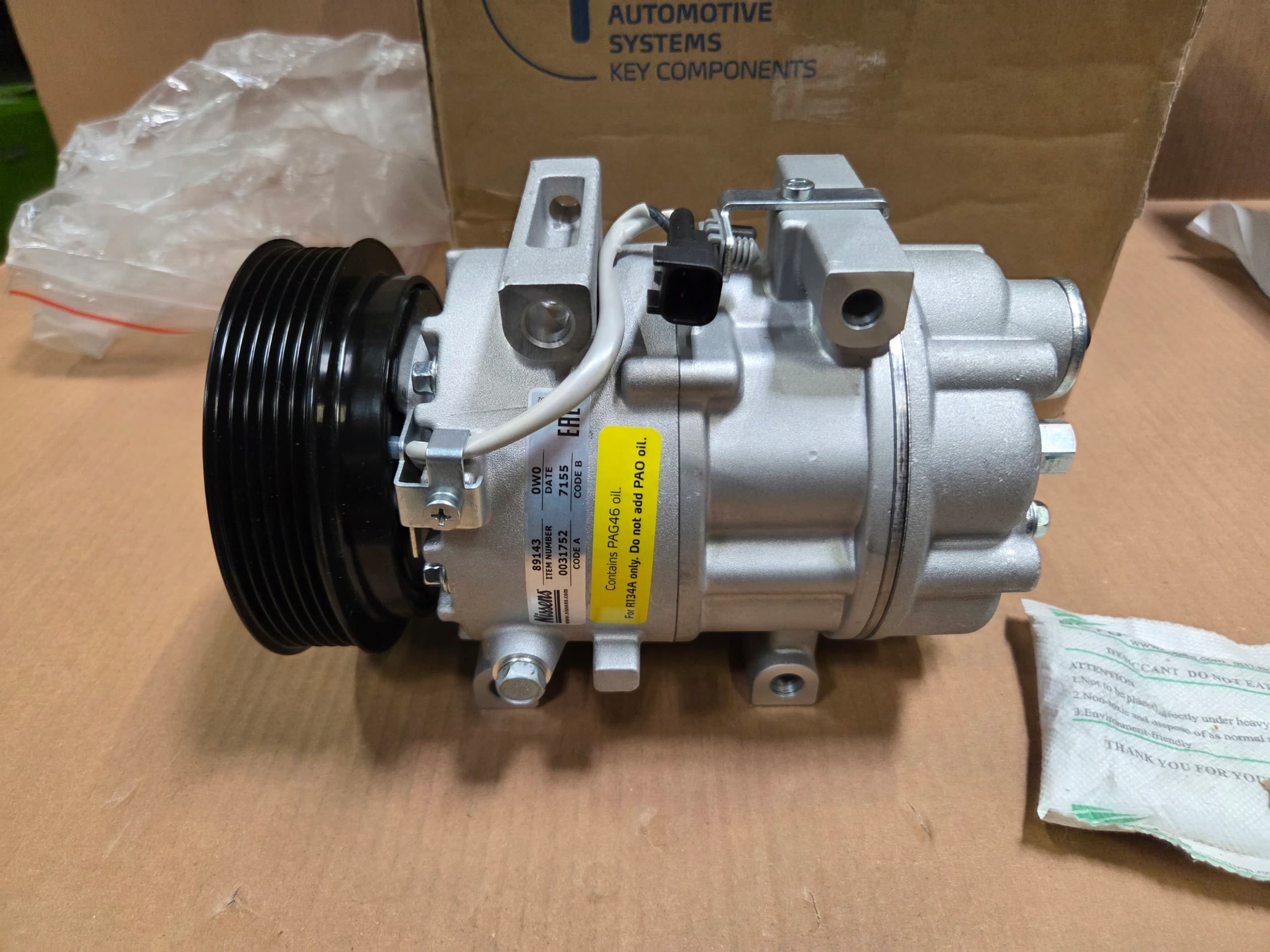 Compresor de aire acondicionado Nissens 89143 nuevo 2