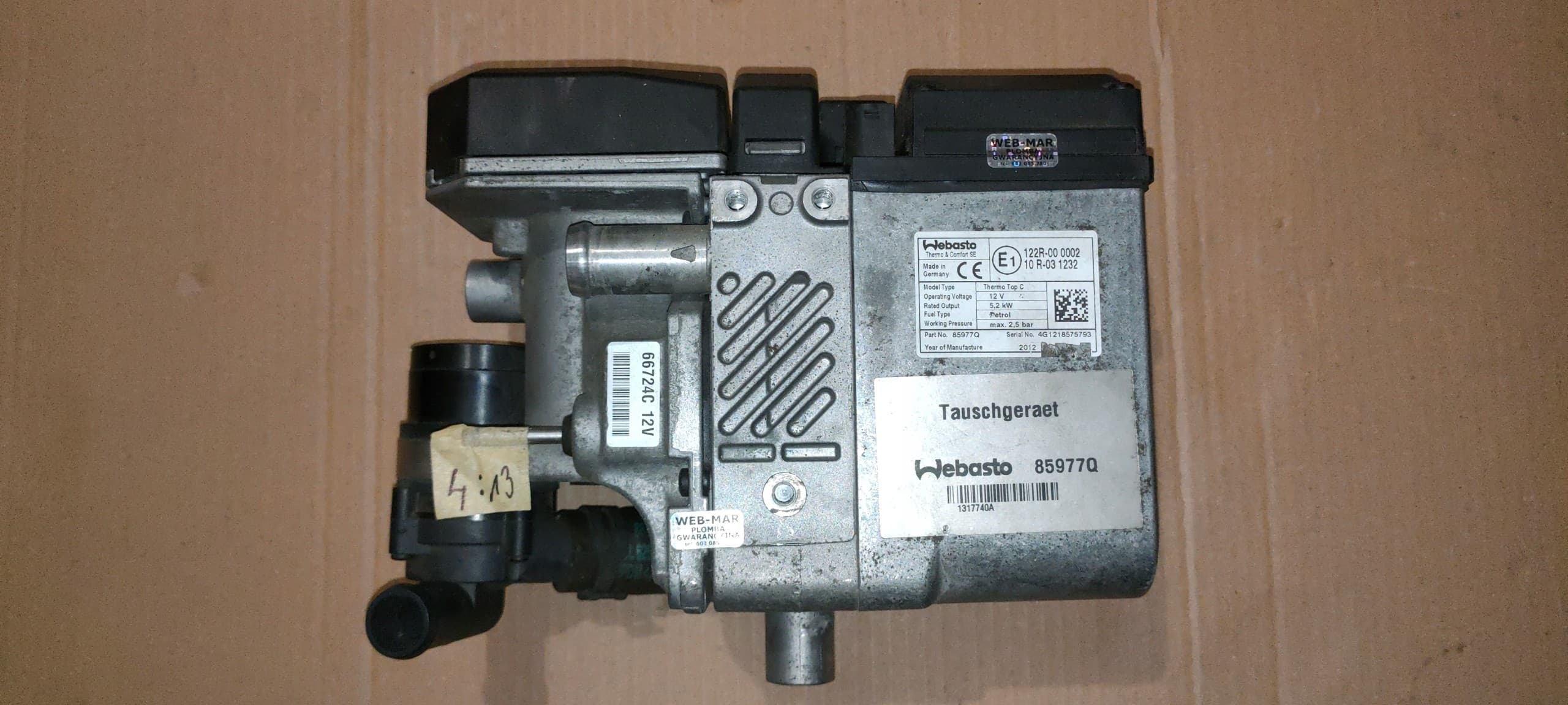 Calefactor Webasto Thermo Top C 5,2kW Gasolina Analógico usado 7