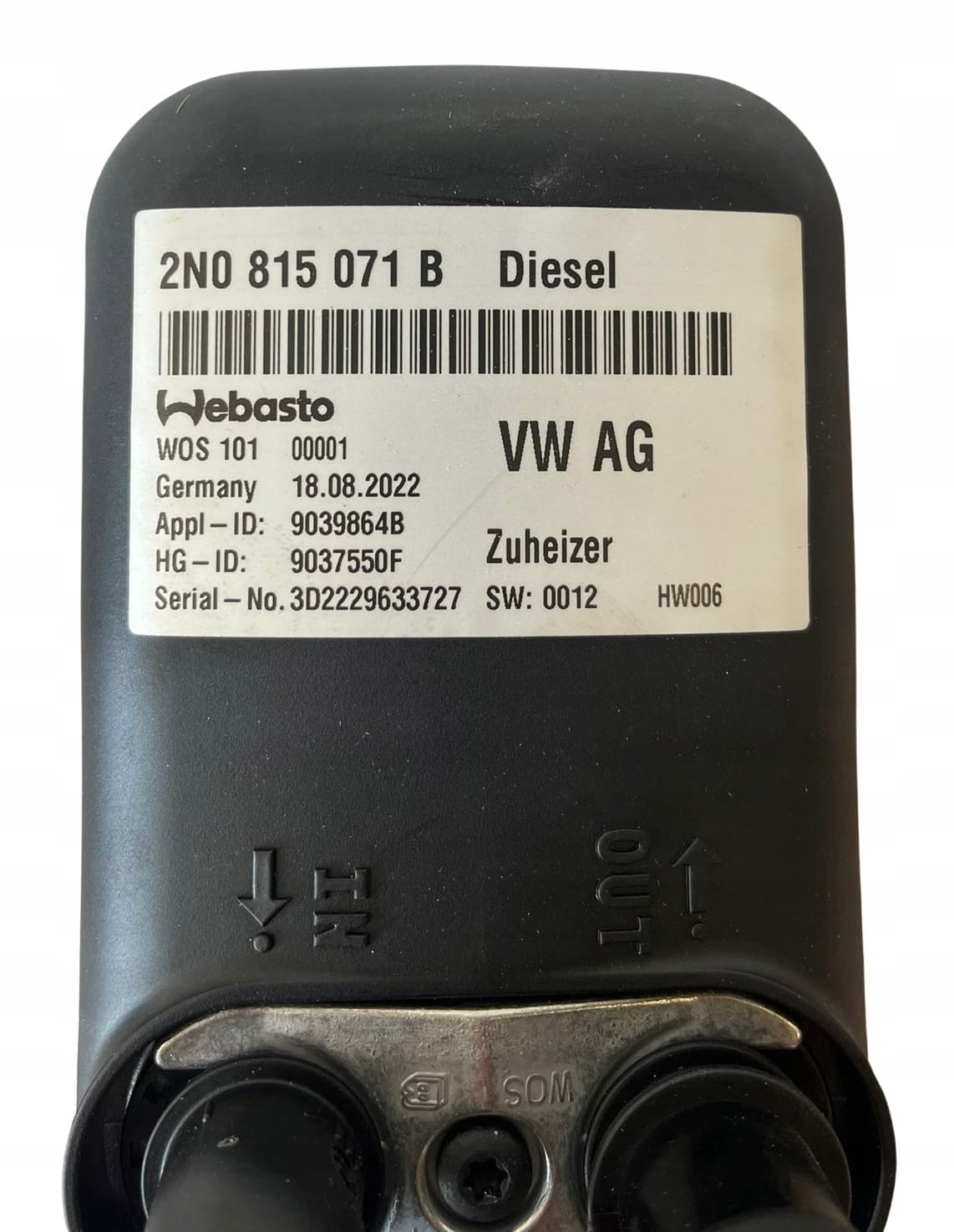 Calefactor Webasto VW 2N0815071B nuevo 6