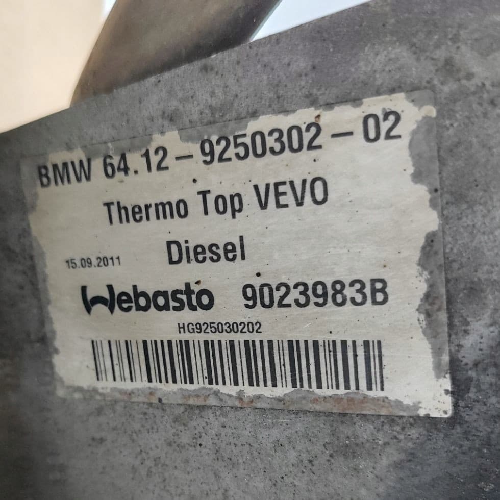 Calefactor de estacionamiento Webasto BMW F10 F11 9250302 usado 9