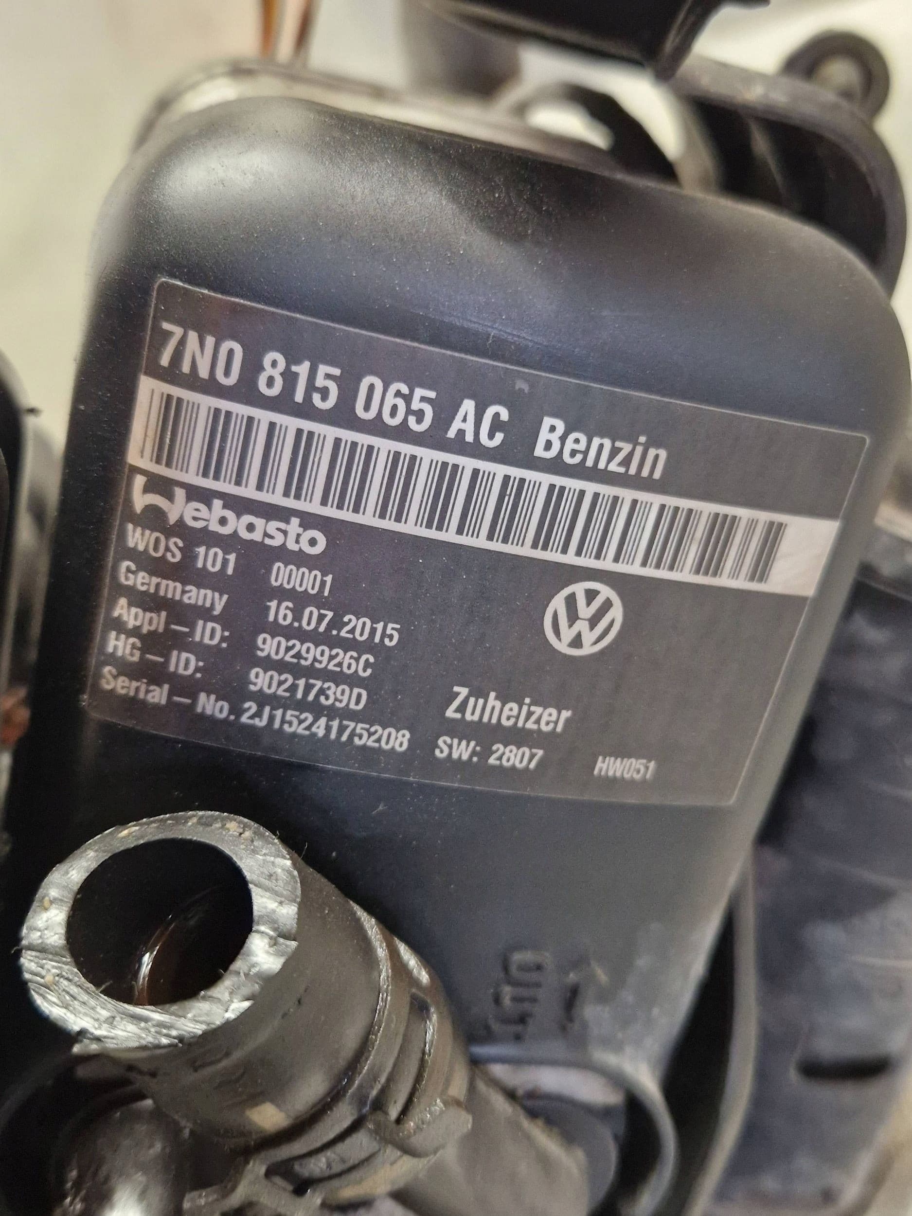 Calefactor estacionario Volkswagen Sharan 2015 Webasto usado 6