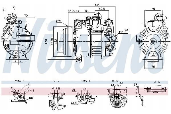 Compresor de aire acondicionado Nissens 890919 nuevo