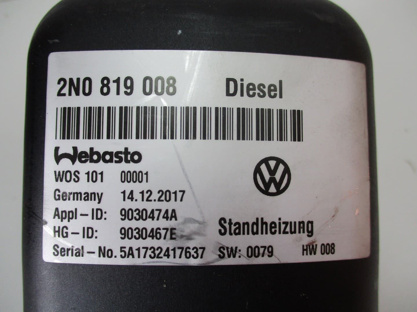 Webasto VW Crafter 2N0 2N0819008 17 años nuevo 4